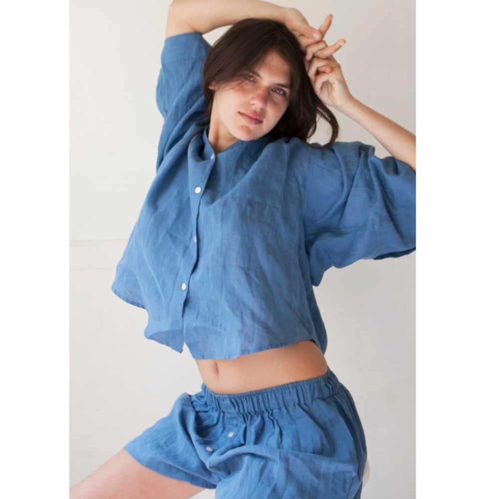 Ocean Blue DEIJI STUDIOS LOUNGEWEAR SET